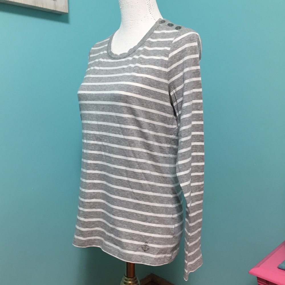 NWT Nautica striped anchor detail tee